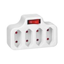4x2P skirstytuvas su įjungimo/išjungimo jungikliu, baltos spalvos OR-AE-13255