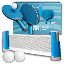 Stalo teniso rinkinys „Ping Pong“, 2 raketės, 2 kamuoliukai, išskleidžiamas tinklelis Rollnet, juoda, max 165 cm