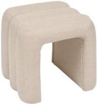 SISCO ecru aptrauktas pufas taburetė, 43 x 42 x 44 cm – moderni dirbtinės odos sėdimoji vieta