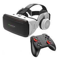 3D VR akiniai, suderinami su „iOS“ ir „Android“ išmaniaisiais telefonais, „Bluetooth“ virtualios realybės ausinės suaugusiems / vaikams / žaidimams / filmams su žaidimų pulteliu, aukštos kokybės, stilingas ir patrauklus dizainas, balta