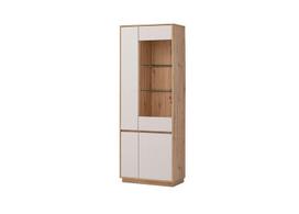 Vitrina Imv Sonora, šviesiai pilka / ąžuolas