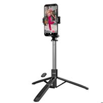 Asmenukių lazda ("Selfie sticks") Perche Selfie - LinQ - Juoda - 2-in-1 su Stovu - 360° Sukamasis - Bluetooth Nuotolinio valdymo pultas