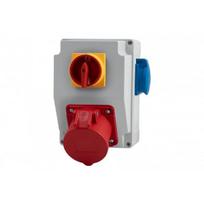 Skirstomoji plokštė lizdai 236559039, RS-KOMBI skirstomoji plokštė - lizdai 16A/5P, 230V jungiklis L/P(16A-Z) F3.1893