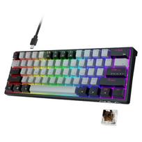 AULA F3261 60% laidinė mechaninė žaidimų klaviatūra, RGB apšvietimas pritaikoma karštai keičiama klaviatūra, rudi jungikliai (laidinė versija) juoda ir pilka
