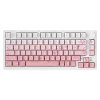 DAREU EK75PRO belaidė žaidimų klaviatūra, 75 % RGB karštai keičiama kreminė mechaninė klaviatūra su sukamąja rankenėle, trijų režimų ryšys Cherry Blossom Rožinė