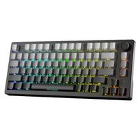 DAREU EK75PRO belaidė žaidimų klaviatūra, 75% RGB karštai keičiama kreminė mechaninė klaviatūra su sukamuoju jungikliu, trijų režimų ryšio gradientas pilka
