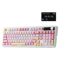 EPOMAKER TH99 Pro 96% mechaninė klaviatūra su ekranu ir klavišais, Gazket belaidė žaidimų klaviatūra rožinė