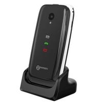 Telefonas Geemarc balta / juoda amplifikuota vyresniųjų telefonas su sulankstomu korpusu, suderinamas su klausos aparatais