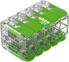 Connecting terminal 10 set 0.2-4mm2 32A/450V, green 221-430 | 4066966705416