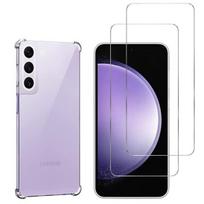 Samsung Galaxy S23 FE smūgius sugerianti dėklas ir 2 grūdinti ekrano apsaugos stikliukai Phonillico®