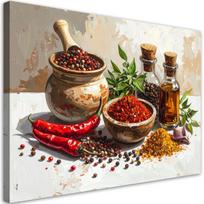 Paveikslas ant drobės, Čili pipirai, prieskoniai, pipirai, žolelės