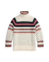 Polo Ralph Lauren Megztinis tamsiai mėlyna / tamsiai žalia / raudona / vilnos balta