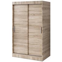 Stumdomoji spinta su lentynomis ir pakabų strypais Belvedo Gold Sonoma ąžuolas matinis antracitas 120x200cm komplektas