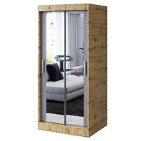 Spinta su stumdomomis durimis 2 veidrodžiais ir lentynomis „Belvedo“ „KARL“ „Artisan Oak Matt Anthracite“ 90 x 200 cm komplektas