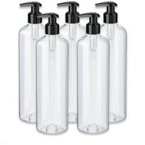 Bespalvis 500 ml PET butelis su juodu siurbliu 24/410, 5 vnt. rinkinys