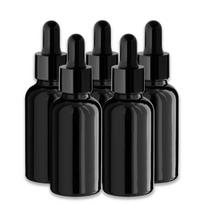 Juodas 30 ml stiklinis butelis su pipete (5 vnt.)