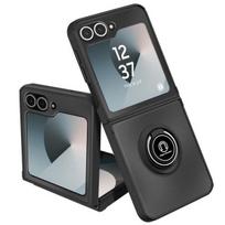 Telefono dėklas - AVIZAR - Samsung Galaxy Z Flip 6 - Smūgiams atsparus - Laikiklio žiedas - Juodas