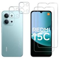 Grūdintas Stiklas Xiaomi Redmi 15C 4G ir Kameros Apsauga [Rinkinys 2] Phonillico® Apsauginė Plėvelė