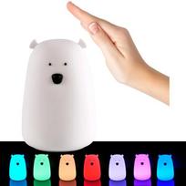 LED silikoninė lempa MEŠKA balta, įmontuota baterija