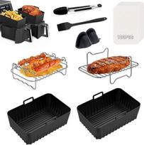 Visas oro gruzdintuvės priedų rinkinys, tinkamas Ninja Airfryer, XXL dvigubos karšto oro gruzdintuvės priedai, suderinami su visomis dvigubo oro gruzdintuvėmis