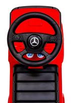 Mercedes stumiamasis automobilis, paspiriama mašinėlė su garso efektais, raudonas