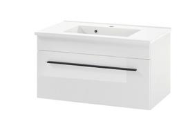 Praustuvo spintelė + praustuvė Imv Cantara, 80 cm, baltas blizgesys