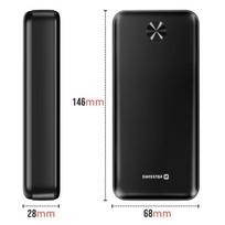 Atsarginis maitinimo šaltinis ("Power Bank") Išorinė baterija - SWISSTEN - 20000mAh - 10.5W - Dvigubas USB prievadas - LED indikatorius