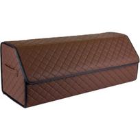 Bagažinės daiktadėžė EVAtech ECO XL 30x30x80 cm - ruda / juodi kraštai / rudos siūlės / raudonas vidus