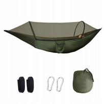 Turistinis hamakas su tinkleliu nuo uodų 260x140cm, 2 asm.