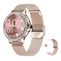 Išmanusis laikrodis „Rosegold“ išmanusis laikrodis, skirtas „Lady Bluetooth Call 100“ ir „Sports Mode“, „Fitness“ suaugusiųjų išmanusis laikrodis „pasidaryk pats“ ciferblatai, skirti IOS Android NX19