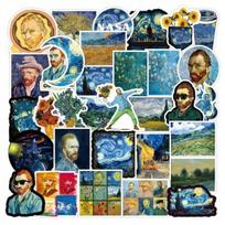 50 vnt. Van Gogho lipdukų rinkinys dviračiui, vandeniui atsparūs