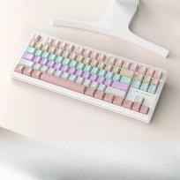 Ataka Šarkų M87 Mechaninė Klaviatūra Trijų režimų Belaidė RGB Apšvietimas Pasirinktinis PET Klavišų Dangtelis Pilna Klaviatūra Karšto Keitimo PC Žaidimams - baltas