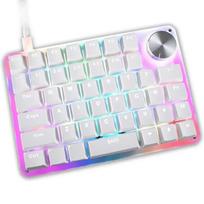 G50 MK45 Mini RGB Mechaninė Klaviatūra su Numpad Rankenėle - Baltas su RGB, Rudas jungiklis