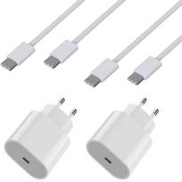 2 Vnt. Įkrovikliai iPhone 16 / 16 PLUS / 16 PRO / 16 PRO MAX - 20W Greitas Įkrovimas + 2 USB-C USB-C 2 metrų Kabeliai Phonillico®