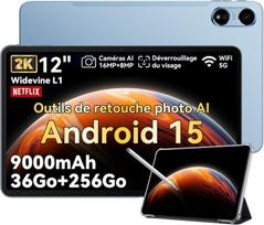 Planšetinis kompiuteris Oscal Pad 100 12" Android 15 2.4G+5G Wifi RAM 36GB ROM 256GB/SD 2TB 9000mAh 16MP+8MP - Mėlyna