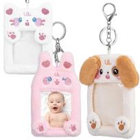 3Pcs Kortelių Laikiklis „Keychain Plush“ Nuotraukų Kortelės Laikiklio Kortelių Apsaugos Kortelių Dangteliai Id Kortelės Laikiklis