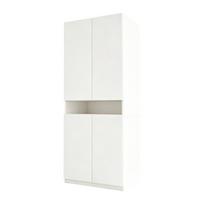 Balta drabužių spinta, 70 × 55 × 180 cm, LED apšviesta niša, drabužių kabinimo zona, lentynos, MDF, miegamajam