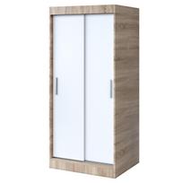 Išstumiamoji spintelė su lentynomis ir pakabų strypais „Belvedo“ „Gold“ Sonoma ąžuolas / matinė balta 90 x 200 cm komplektas