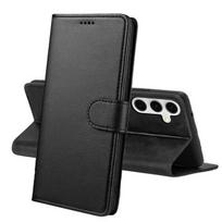 „Coque samsung Galaxy S25 FE - Juodasis piniginės dėklas su magnetine uždanga, kortelių laikiklis Phonillico®“