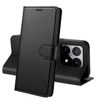 Xiaomi 15T dėklas - Juodas piniginės tipo dėklas su magnetiniu uždengimu, kortelių laikymas Phonillico®