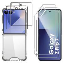 „Antiknock dėklas Samsung Galaxy Z FLIP 7 ir 2 stiklo plokštelės bei ekrano plastikinė apsauga Phonillico®“