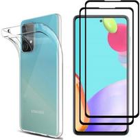 Coque Samsung A52 4G / A52 5G / A52s 5G ir 2 Stiklai Temperuoti - Minkštos Silikoninės Apsaugos Ekrano Apsaugai Phonillico®