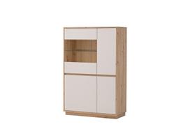 Vitrina Imv Sonora, šviesiai pilka / ąžuolas