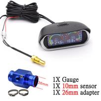in 1 12v/24v LCD automobilių skaitmeninis horizontalus matuoklis vandens temperatūros matuoklis matuoklis voltmetras įtampos matuokliai su temperatūros jutikliu