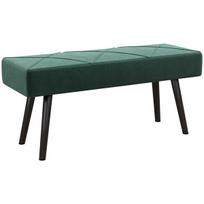 Minkštas suoliukas su X raštu, 100x36x45 cm, aksomo išvaizda, žalias