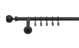 Vienguba Užuolaidų Strypas 400 Cm 19 Mm Juoda Matinė Sphere Optic Quiet Spheres Suktuvams