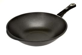 Wok keptuvė 36x11cm, lieti aliuminis, indukcinis, storis 9-10mm, nelipnus Lotan dangtelis, orkaitės nepraleidžianti rankena 240 * C