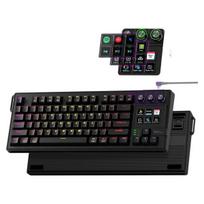 K1 Pro Macro“ klaviatūra, tik laidinis ryšys, visiškai programuojamas integruotas skaitmeninis klavišynas, specialiai žaidimams ir transliacijoms sukurta mechaninė klaviatūra su ekranu ir reguliavimo ratuku, sandarinimo tarpikliai, RGB apšvietimas Juoda