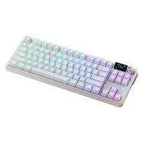 MK87 Pro 87 klavišų mechaninė klaviatūra, 1,14 colio spalvotas ekranas su sukamuoju rankenėle, trys režimai, RGB apšvietimas, „Contour“ Balta