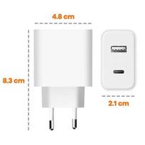 Originalus Xiaomi USB + USB-C 33W maitinimo įkroviklis baltas